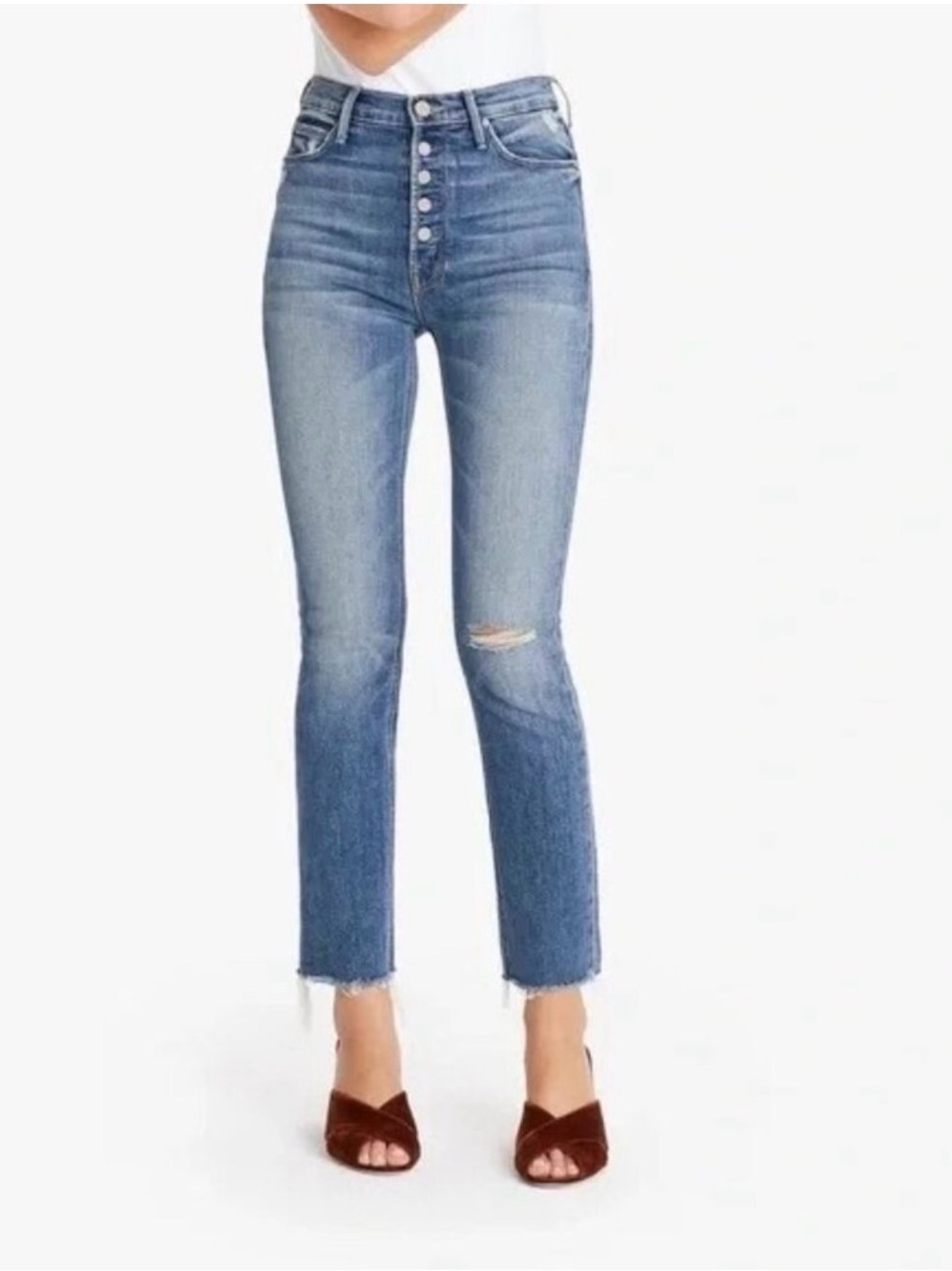 MOTHER EUC The Pixie Dazzler Ankle Fray